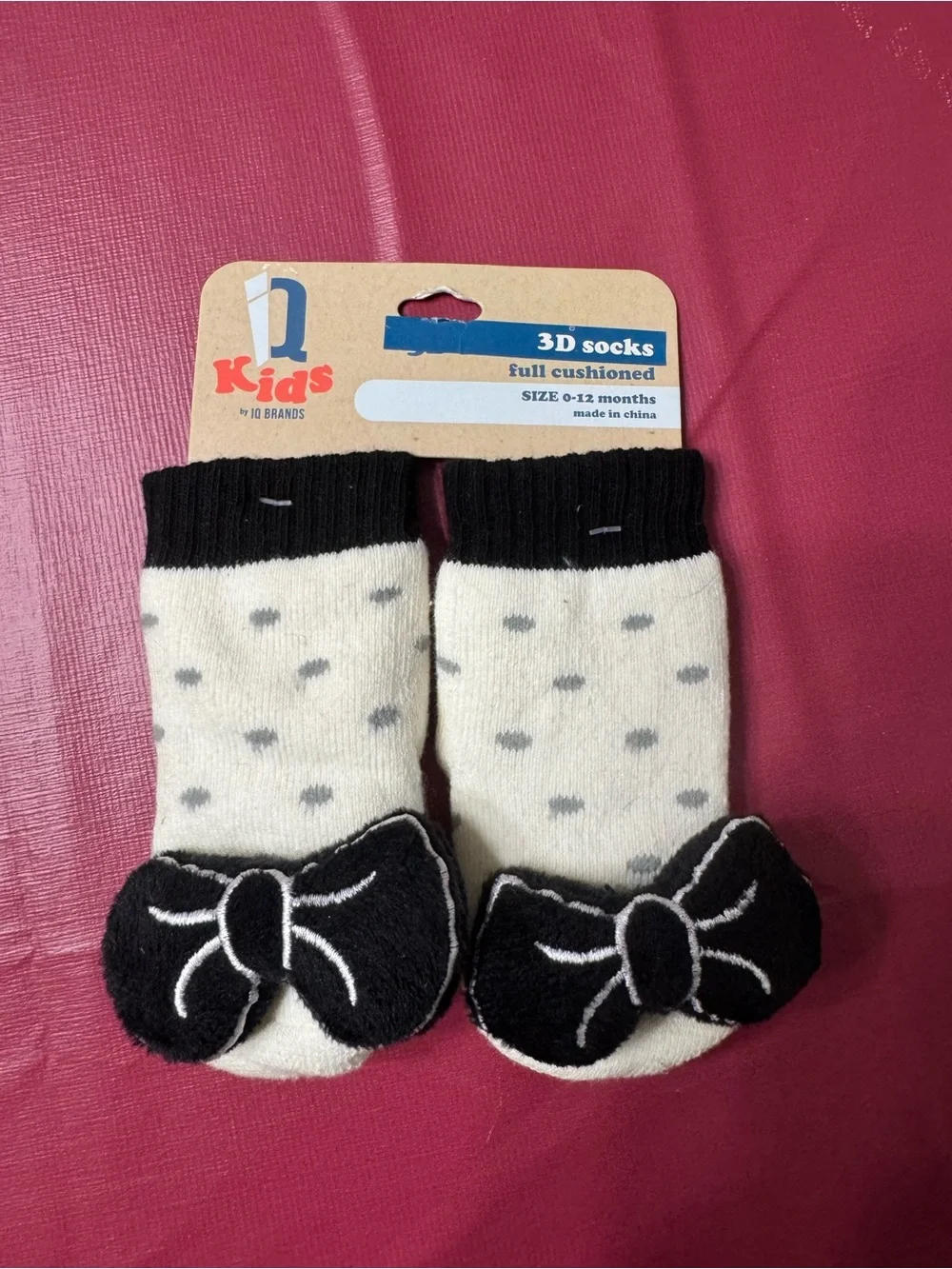 New Baby Girls Bow Socks 0-12 Months 3D Full Cushioned